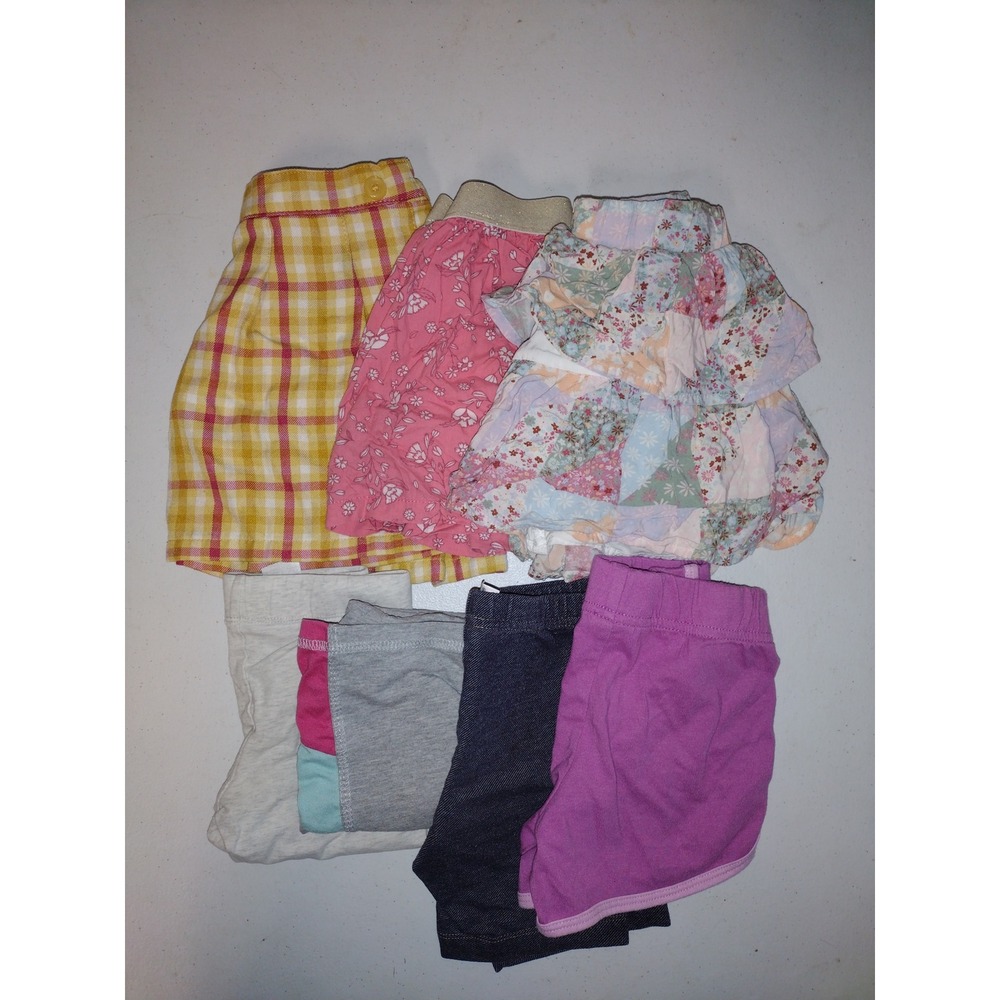 Girls 4T Bottoms Lot 7pc Reebok‎ Skorts Skirts Shorts Leggings Plaid Floral Pink